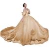 AliExpress Amazon Lace Decal Open Shoulder Adulto Cerimônia Tutu Vestido Vestido De Baile Vestido De Princesa Vestido Feminino