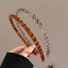 Diadema de Onda de Textura Simple para Mujer 2024 Nueva Parte Superior Craneal Alta Lavar Cabello Presión Diadema Sombrerería Elegante Combinación con Todo Clips para Cabello