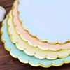 Prato de papel descartável, utensílios de mesa para piquenique, festa de aniversário infantil, arranjo de mesa de sobremesas, prato de frutas, prato quadrado, coleção de pratos
