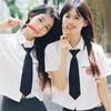 Camisa Uniforme Corta de Verano Estilo Academia Jk Cintura Ceñida Manga Corta Blusa Blanca Top Estilo Coreano para Niñas