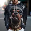 Nova blusa de moletom com capuz estampada de caveira, tendência europeia e americana, para homens
