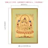Thangka nepalês pintado à mão folheado a ouro pintura suspensa decoração de sala de estar de casa moldura de foto de madeira maciça mural