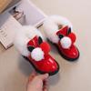 Botas de Nieve para Niños Moda Dulce Niña Bebé Zapatos de Cuero Piel Botines Cortos para Niña con Forro Polar Cálidas Princesa Botas de Algodón