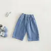 Conjunto Jeans Bordado Duas Peças com Capuz de Renda Estilo Coreano Desenho Animado para Bebês Meninas Dianxi, Novo Outono