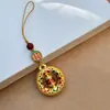 Chaveiro Pingente Estilo Chinês Retro Metal Gota de Óleo Corrente Grande para Celular Bolsa Decoração Pendurada Cenário Misto Presente