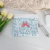 Porta-moedas Quadrado Floral Fofo, Bolsa de Armazenamento com Acabamento de Renda Doce, Bolsa Leve de Tecido para Batom, Bolsa para Fones de Ouvido
