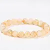 Pulseira de Ágata de Cristal Natural Shixi, Pulseira Simples de Cristal Amarelo de Círculo Único, Joias de Círculo Liso Atacado, Pulseira de Cristal Amarelo