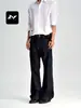 Jeans Retro Americanos de Campana Amplia para Hombres y Mujeres, Irregulares de Trabajo Pesado Ajustados Adelgazamiento Tridimensional de Longitud de Piso Pantalones Casuales