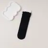 Calcetines de Encaje Verano Delgados de Encaje Huecos con Volantes Malla Transpirable Borde de Volantes Calcetines para Mujer Estilo Ballet Calcetines de Media Pantorrilla