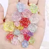 12/19mm acrílico color transparente AB flor de camelia rosa pasador accesorios para el cabello material DIY accesorios