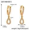 Mili Xiaoxiangfeng 5A Circonita Doble Anillo Colgante Completamente Incrustado de Diamantes Pendientes Moda Lujo Accesible Pendientes de Acero de Titanio Ecológicos Venta Caliente Transfronteriza