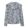 Moda Europea y Americana Aliexpress Ins Más Vendido Blazer de Sarga Estampado de Cebra + Falda Lápiz de Sarga con Abertura