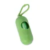 Dispensador portátil de bolsas para desechos de mascotas, caja de almacenamiento para bolsas de excremento de perro con hebilla para colgar