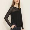 CANVAUS nuevo top de malla hueca de manga larga suelto con cuello redondo para mujer, otoño, para llevar por encima, para mujer, en stock, al por mayor