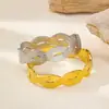 Pulseira Aberta em Aço Inoxidável Joias Transfronteiriças Feminina de Alta Qualidade Platinada a Ouro Real Torcida Pulseira Feminina de Aço Titânio