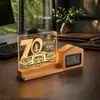 Luz Nocturna Acrílica Aniversario Edificio Escolar Recuerdo Pluma para Bolígrafos Aniversario Exalumnos Termómetro Higrómetro Regalo de Empresa