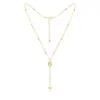 Amazon Transfronterizo Collar Lariat Nuevo de Múltiples Capas con Colgante de Cruz en Forma de Y Joyería de Moda Regalo para Mujeres