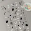 Adesivos de Arte para Unhas de Gatinho Preto Fofo 5D Em relevo Tridimensional Versátil Estampa de Patinha de Gato Fofa Adesivos para Unhas DIY Modelo Hg