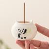 Fábrica Panda Inserção de fragrância pintada à mão Suporte de fragrância Incenso de alta qualidade Acessórios para cerimônia do chá de cerâmica interna doméstica Base de fragrância de linha simples