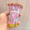 Accesorios DIY Hechos a Mano Cierre de Nudo de Diamante Gradiente de Colores Llavero Colgante Anillo Hebilla Cuerda de Decoración para Bolsa