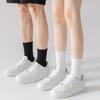 Calcetines de tubo medio para hombre y mujer, de algodón peinado, antibacterianos, para las cuatro estaciones, para adolescentes, en blanco y negro, desodorantes, absorbentes del sudor, calcetines deportivos de tubo medio.