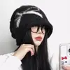 Gorros de Otoño e Invierno para Mujer, Gorros de Punto Versátiles Moda Coreana, Gorros de Pila con Lazo para Circunferencia de Cabeza Grande, Gorros Cálidos de Lana