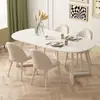 Mesa de jantar em pedra sinterizada estilo creme mesa e cadeiras de jantar simples para apartamento pequeno conjunto combinado de mesa e cadeiras para restaurante de luxo leve