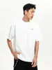 Camiseta Pesada de Manga Corta Estilo Retro Americano Nanxia, Unisex, Corte Holgado, Hombros Caídos, Color Sólido, Para Usar Sola, Nuevo Estilo de Verano