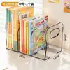 Soporte de libro de escritorio, estante organizador de almacenamiento de libros para escritorio de estudiante de acrílico transparente, organizador de archivos para oficina y dormitorio