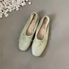 Zapatos de Hada Plateados de Suela Plana Estilo Coreano Brisa Suave de Noche 2026 Nuevos Bailarinas de Ballet con Lazo para Verano