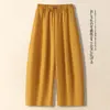Calças Pantalona de Cintura Alta Personalizadas para Mulheres, Calças Casuais Retas Largas para Mulheres, Emagrecimento, Versátil, Calças Longas, Cintura Elástica, Simples, Cobre