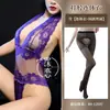 Lencería sexy en morado, uniforme de una pieza estilo dama madura, divertido y coqueto para discoteca, ropa de dormir sexy para mujer, encaje estilo abstinencia