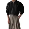 Popular Transfronteiriça Tamanho Europeu Grande Camisa Polo Gola Tricô Masculina Decote V Negócios Alto Padrão Atacado de Fábrica
