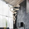 Villa Pick Lámpara de Araña Vacía para Sala de Estar Luz de Diseño Lujo Arte Escalera Edificio Dúplex Lámpara de Araña Atmosférica de Cristal con Cinta