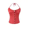 Sutiã Camisole Alça Fina Cor Sólida Picante Ajustável Slim Fit Verão 2026 para Mulheres