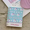 Caderno espiral fofo de desenho animado, caderno de bolso estético de alta qualidade, pequeno caderno A7 com virada lateral, caderno criativo para mensagens e anotações de estudantes