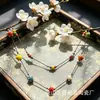 Colar de contas de cerâmica colorida Moda Retro Novo Estilo Chinês Personalidade Colar Longo Camada Dupla Colar Colar Avançado Atacado