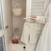 Suéter tejido rosa dulce súper lindo para bebé niña, nuevo estilo de otoño, elegante suéter infantil con lazo de imitación de piel de visón para invierno