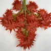 Hojas de Banyan Simuladas al por Mayor, Hojas de Ginkgo, Hojas Pegadas, Hojas Falsas de Arce Rojo, Ramas para Paisajismo de Ingeniería de Hoteles, Decoración de Jardín
