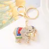 Llavero Personalizado Transfronterizo de Elefante Colgante para Llave de Coche Yiwu Pequeño Artículo de Metal Pedrería Llavero Pequeño de Elefante