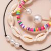Pulsera de perlas para mujer transfronteriza, pulsera tejida a mano con concha y arcilla polimérica suave, pulsera moderna que combina con todo, estilo festivo