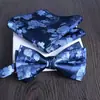 Lenço Quadrado Gravata Borboleta Conjunto de 2 Peças Grande Jacquard Formal Negócios Noivo Casamento Festivo Moda Tendência Novo Vinho Tinto
