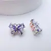 Dorado de Alta Retención de Color con Circonita Incrustada Espaciador de Mariposa de Tres Filas Pulsera Colgante Hecha a Mano con Cuentas Espaciador de Tres Agujeros Accesorio
