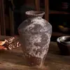Olla de Cerámica Estilo Silencioso Jarrón Estilo Retro Zen Sala de Té Mesa de Comedor Adornos Cerámica Antigua Arte Hogar de Huéspedes Arreglo de Flores Hidropónico Porcelana
