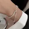 Pulsera Brillante de Gama Alta para Mujer Plata S925 Diseño de Nicho Ins Pulsera de Estilo Frío Simple Pulsera de Cadena Lisa