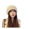 Chapéu de Lã Estilo Coreano Ins para Mulheres no Inverno com Circunferência da Cabeça Grande, Versátil e que Valoriza o Rosto Pequeno Chapéu de Tricô, Nova Moda Estilo Japonês Chapéu para Frio