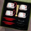 Presentes de Inauguração de Loja para Clientes, Copos de Água de Cerâmica, Presentes para Reunião Anual da Empresa, Caixas de Presente com Xícaras de Café e Pires de Aparência Sofisticada