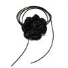 Europeu e Americano Cross-border Novo Retro Desenhado Chocker Tecido Flor Collar Jane Korean Wool Tassel Colar para Mulheres