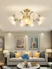 Candelabro de Sala de Estar y Pasillo Estilo Europeo Todo Cobre Estilo Americano Pastoral Combinación para Toda la Casa Lámpara de Comedor Dormitorio Lámparas de Cobre Zhongshan