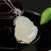 Colgante de Buda de Calcedonia Blanca Aiyu Hielo Collar de Ágata Buda Sonriente Joyería Étnica Venta al por Mayor Dropshipping S4053113